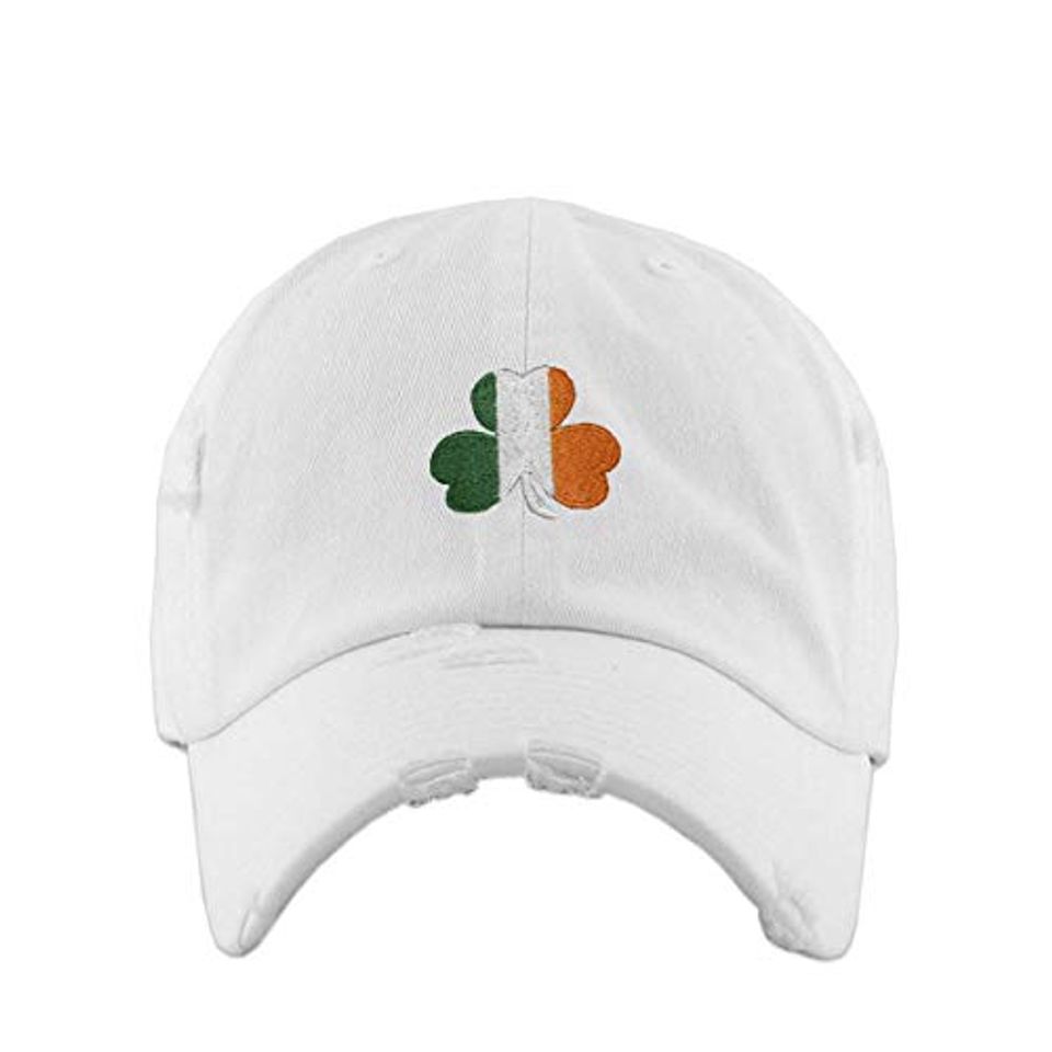 Irish Shamrock Vintage Baseball Cap Embroidered Adjustable Distressed Dad Hat