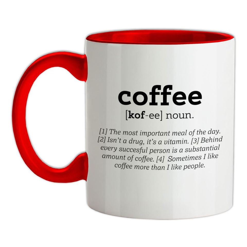 Funny Definition Coffee - Ceramic Mug - Latte Espresso Cafe Caffeine