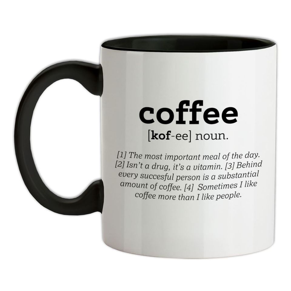 Funny Definition Coffee - Ceramic Mug - Latte Espresso Cafe Caffeine