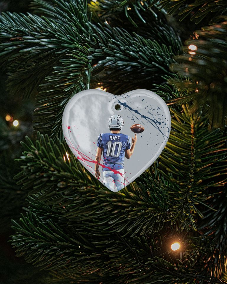 Drake Maye #10 Ceramic Christmas Ornament - New England Tribute Keepsake Xmas