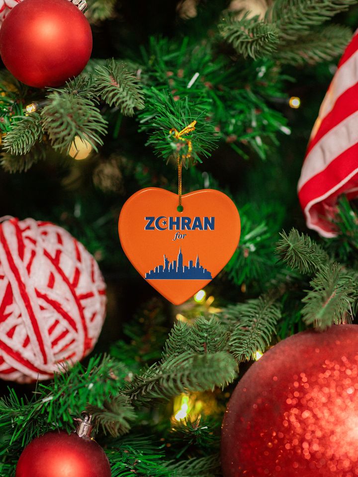 Zohran Mamdani For New York City Ceramic Christmas Ornament Holiday Keepsake