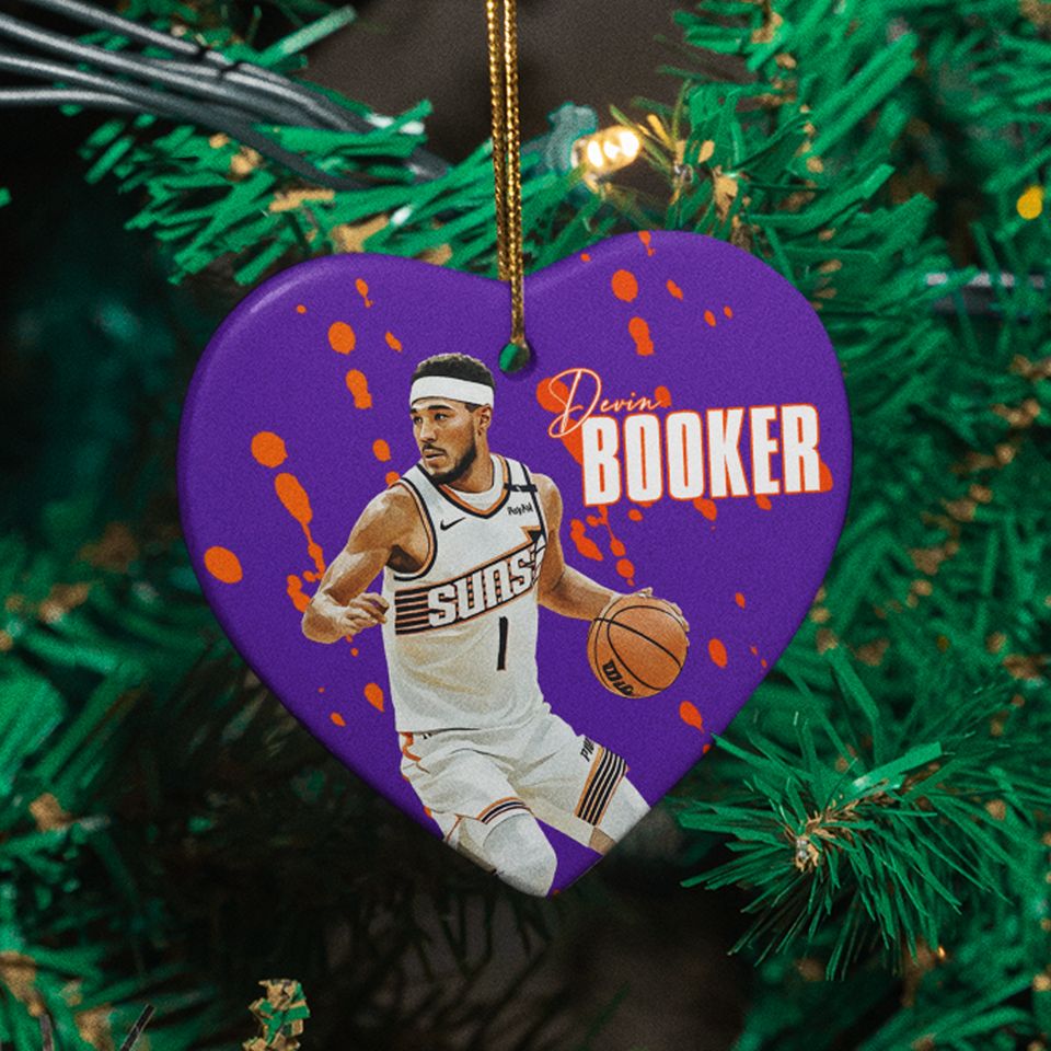 Devin Booker #1 Inspired Ceramic Christmas Ornament - Phoenix Tribute Keepsake