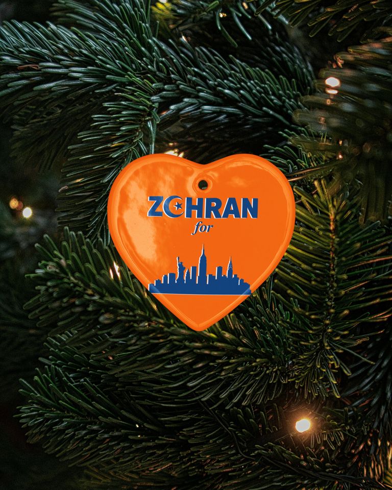 Zohran Mamdani For New York City Ceramic Christmas Ornament Holiday Keepsake