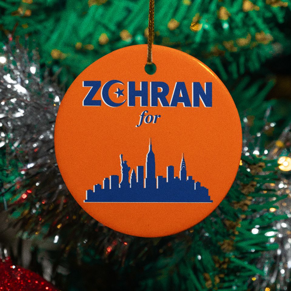 Zohran Mamdani For New York City Ceramic Christmas Ornament Holiday Keepsake