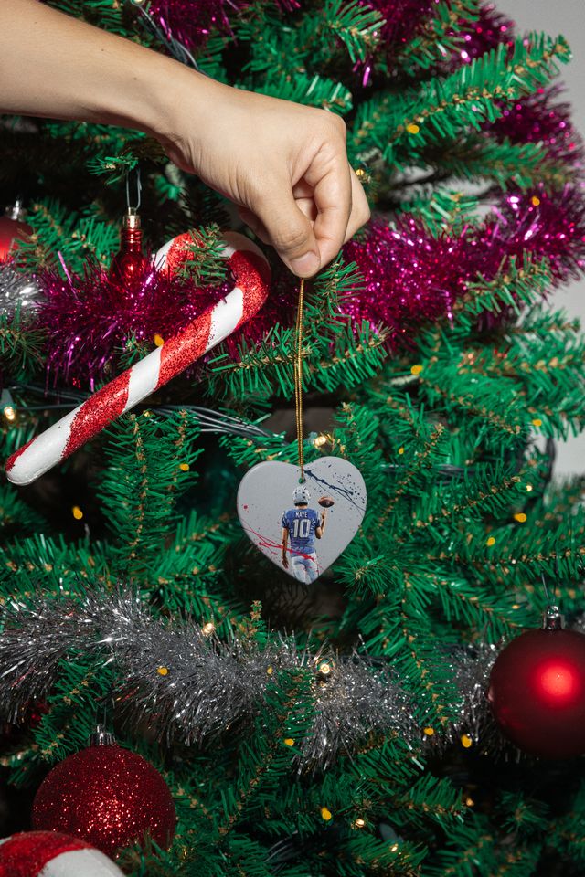 Drake Maye #10 Ceramic Christmas Ornament - New England Tribute Keepsake Xmas