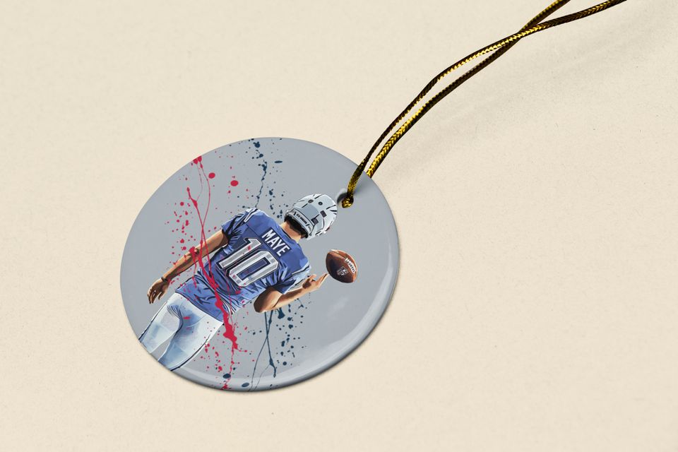 Drake Maye #10 Ceramic Christmas Ornament - New England Tribute Keepsake Xmas