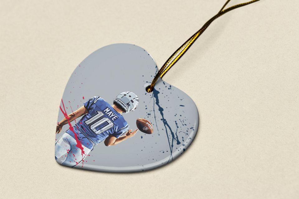 Drake Maye #10 Ceramic Christmas Ornament - New England Tribute Keepsake Xmas