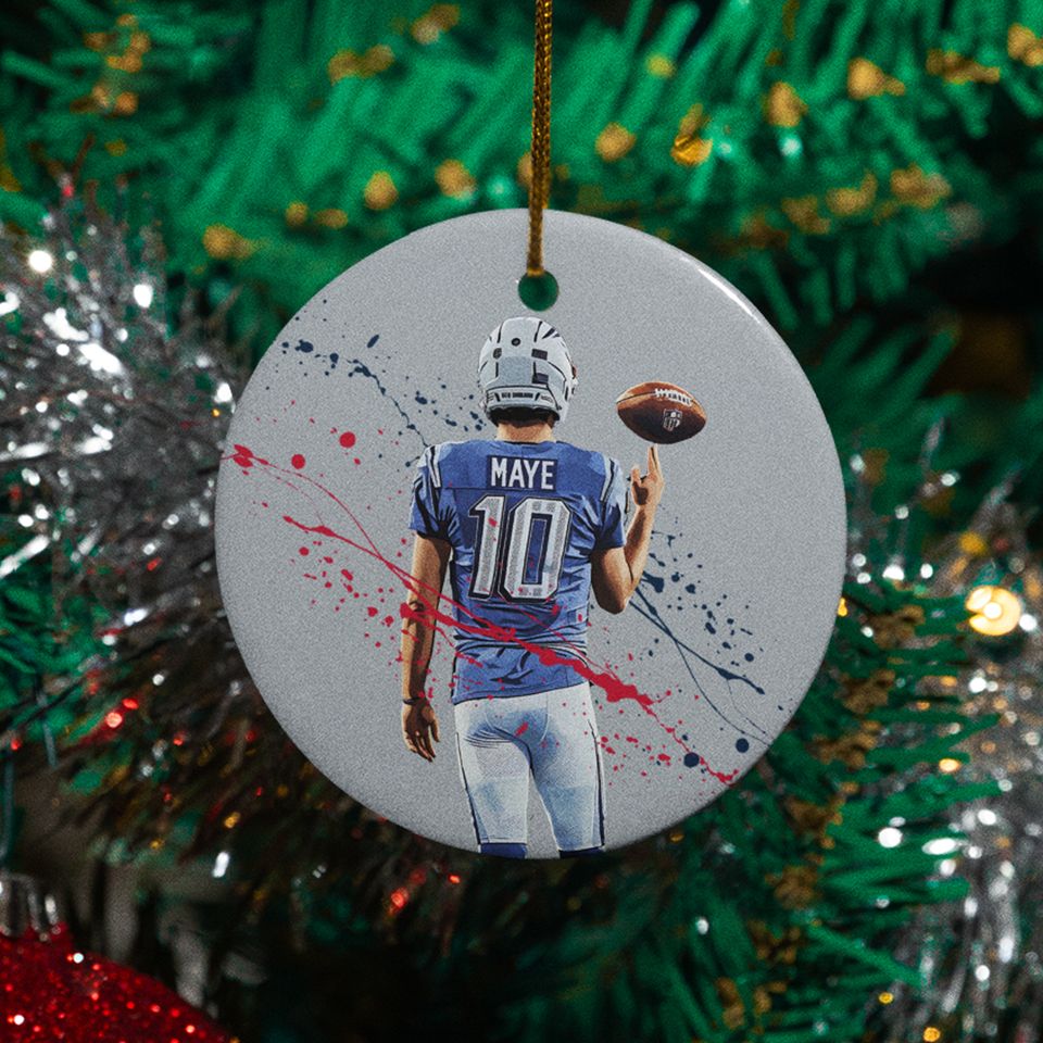 Drake Maye #10 Ceramic Christmas Ornament - New England Tribute Keepsake Xmas
