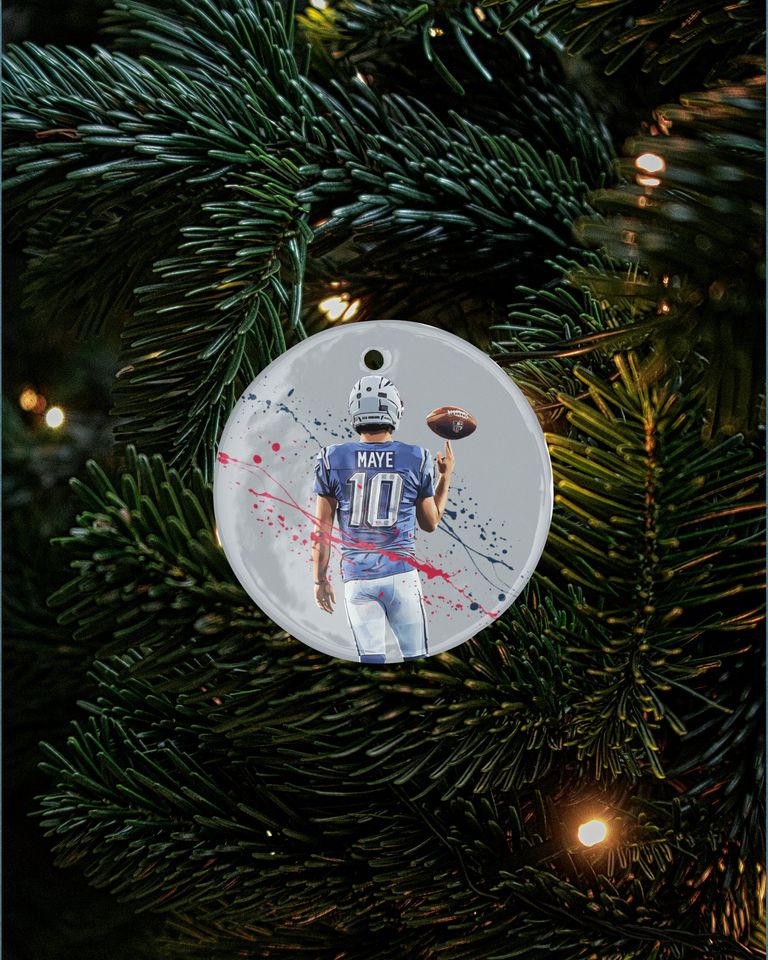 Drake Maye #10 Ceramic Christmas Ornament - New England Tribute Keepsake Xmas