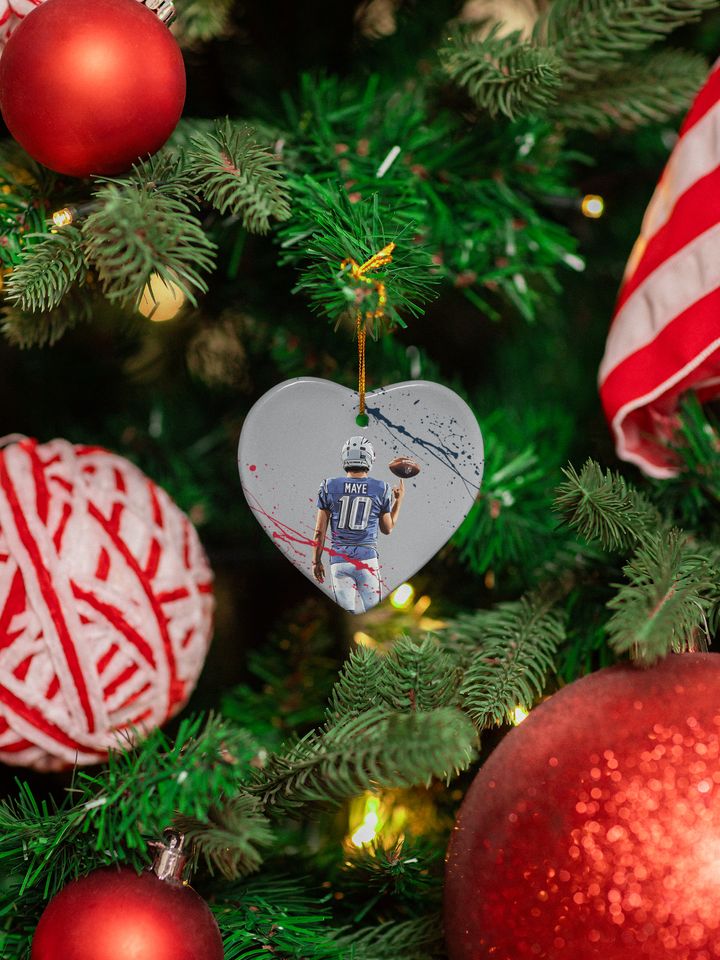 Drake Maye #10 Ceramic Christmas Ornament - New England Tribute Keepsake Xmas