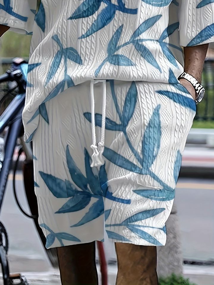 Men's Summer Casual V-Neck Outfit Set