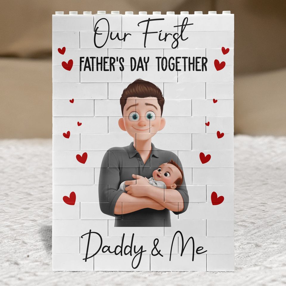 Our First Father's Day Together - Personalized Building Brick
