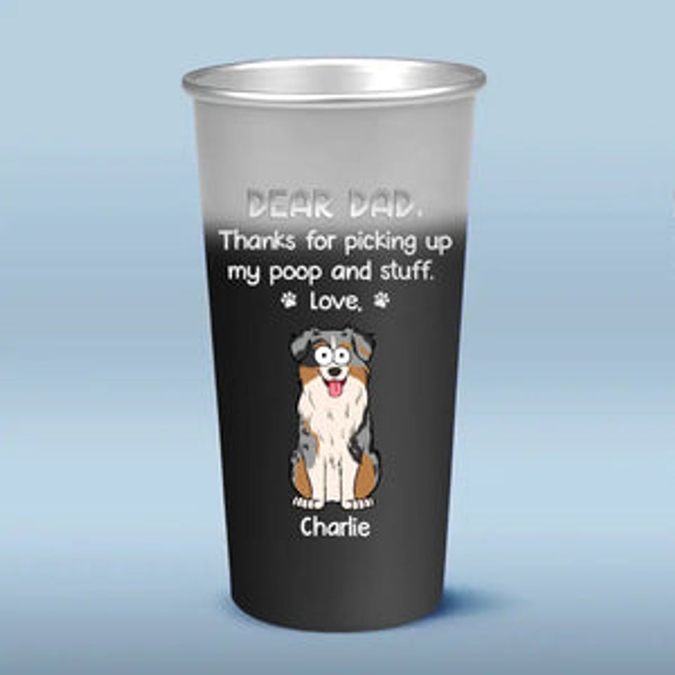 Dear Dad You Are Awesome - Dog Personalized Custom Aluminum Changing Color Cup