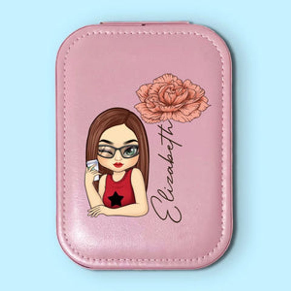 Stay Golden And Shine Your Light - Personalized LED Makeup Box, Gift For Mom, Daughter