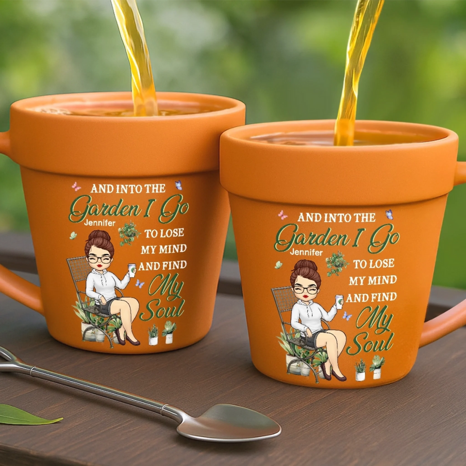 Custom Plant Pot Ceramic Mug - Personalized Garden Gifts For Gardeners