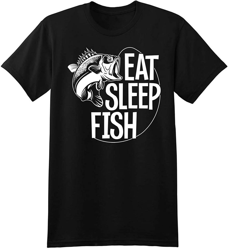 Fishing T-Shirt Eat Sleep Fish, Funny T Shirt for Men