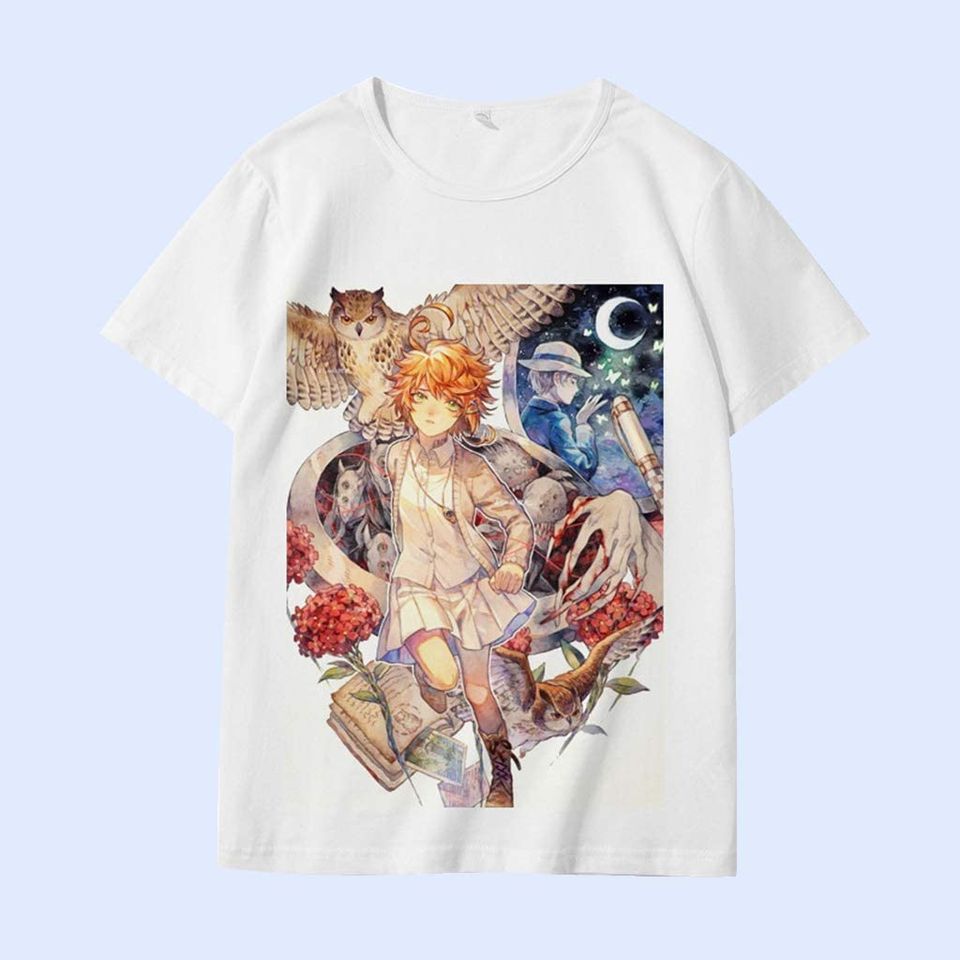 New The Promised Neverland Emma Norman Ray Shirt Funny Anime Promised Neverland Cosplay Shirts Men Kids Pullover Tee