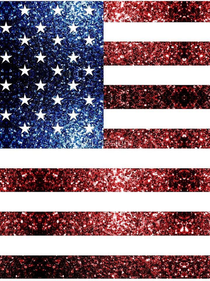 USA flag red blue faux sparkles glitters Mini Skirt