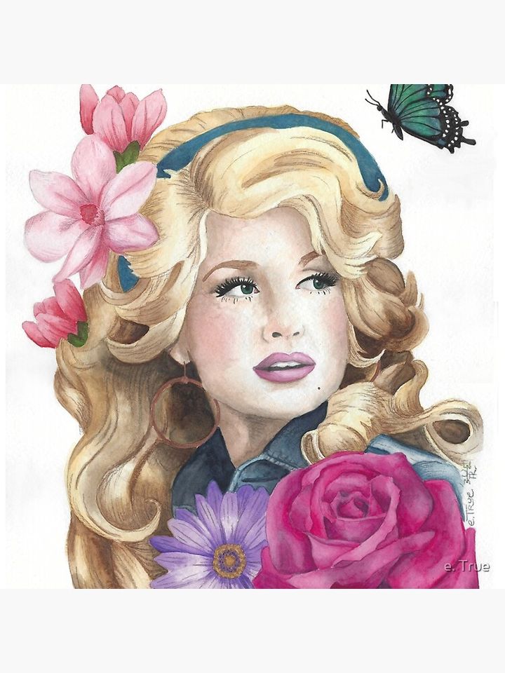 Dolly Parton Fan Art Throw Pillow