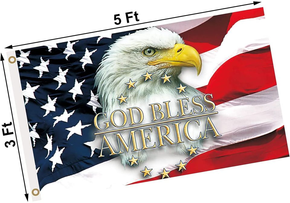 God Bless America Unique American Eagle House Flag