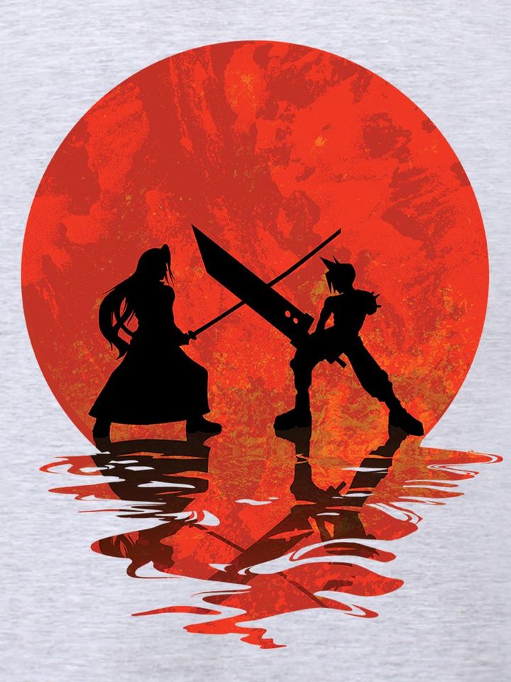 Cloud vs Sephiroth 3D Men's Grey T-Shirt