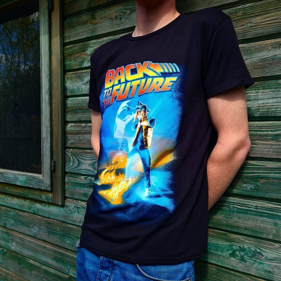 Back To The Future Poster Mens Black 3D T-Shirt