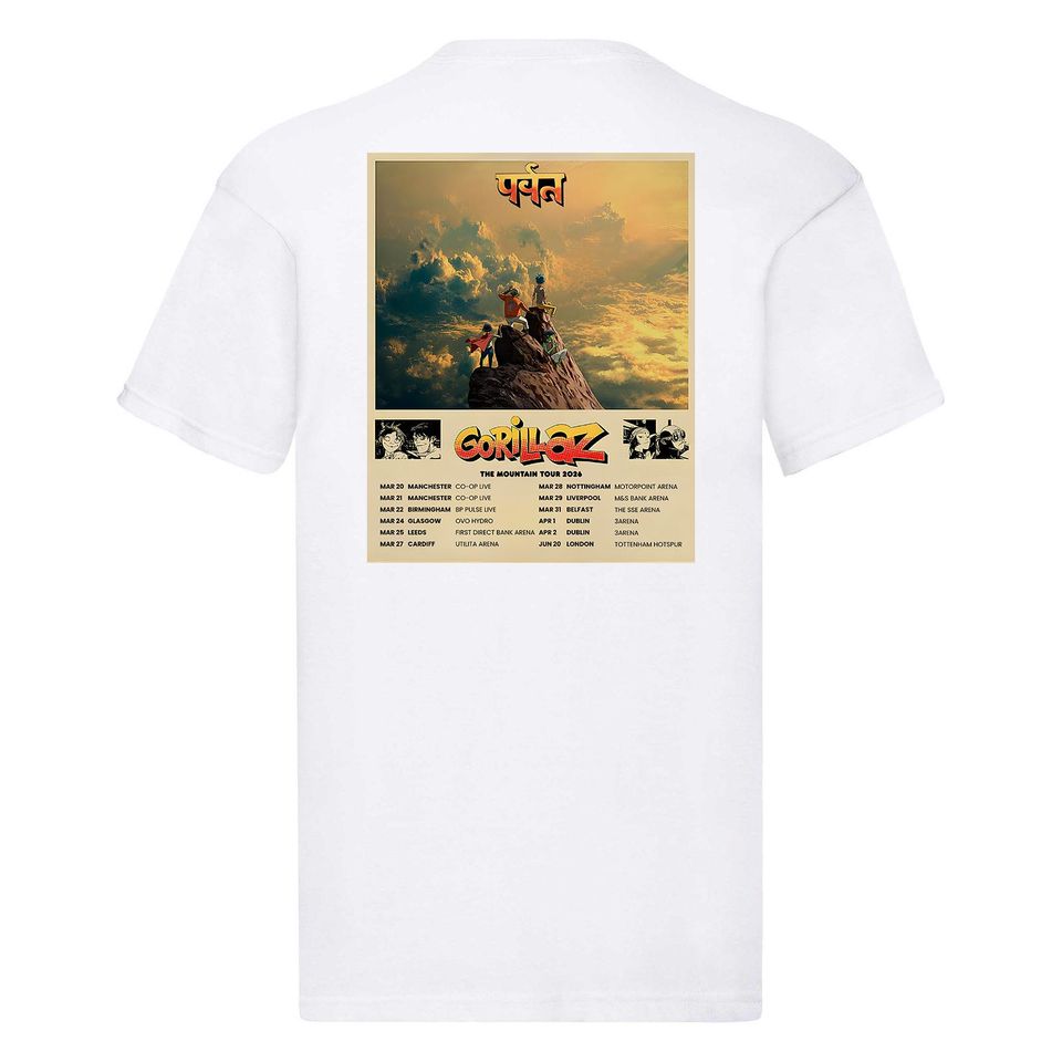 Gorillaz 2026 Mountain Tour Graphic T-Shirt