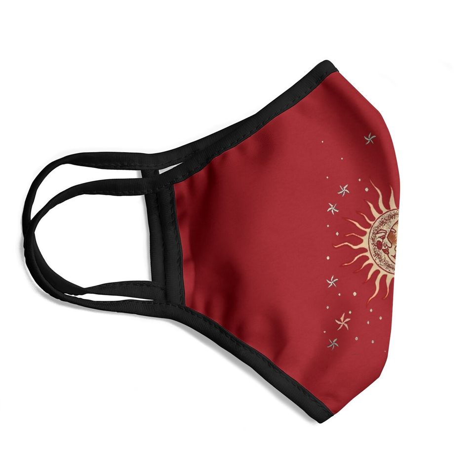 Vintage Sun And Moon Graphic Face Mask