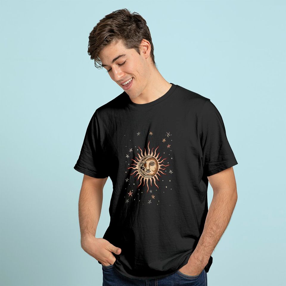 Vintage Sun and Moon Graphic T Shirt