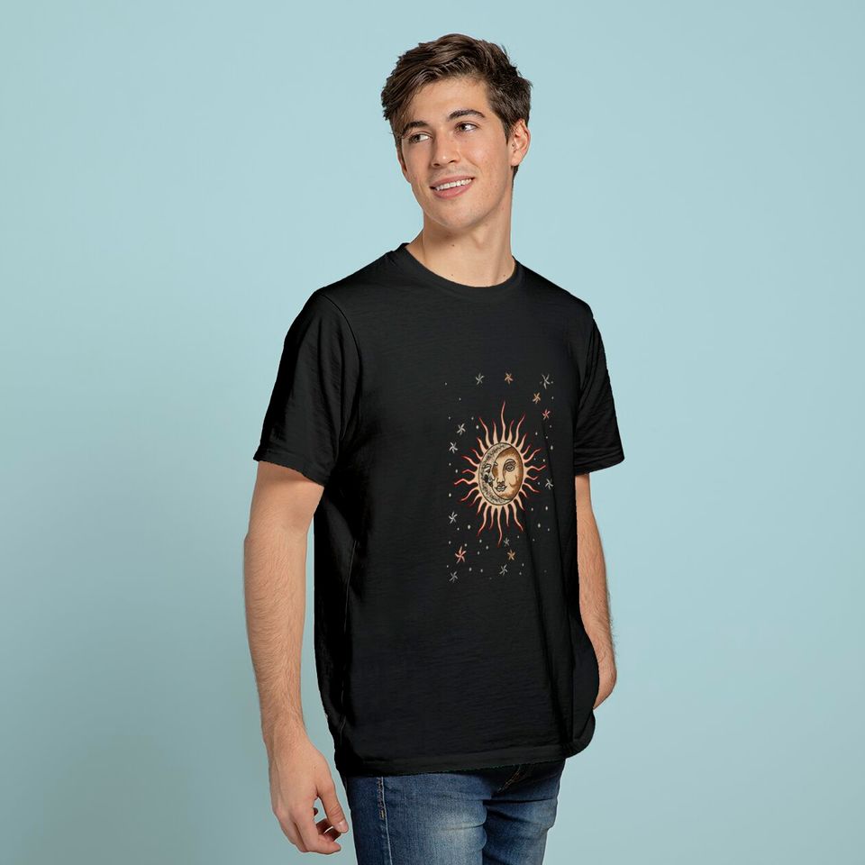 Vintage Sun and Moon Graphic T Shirt