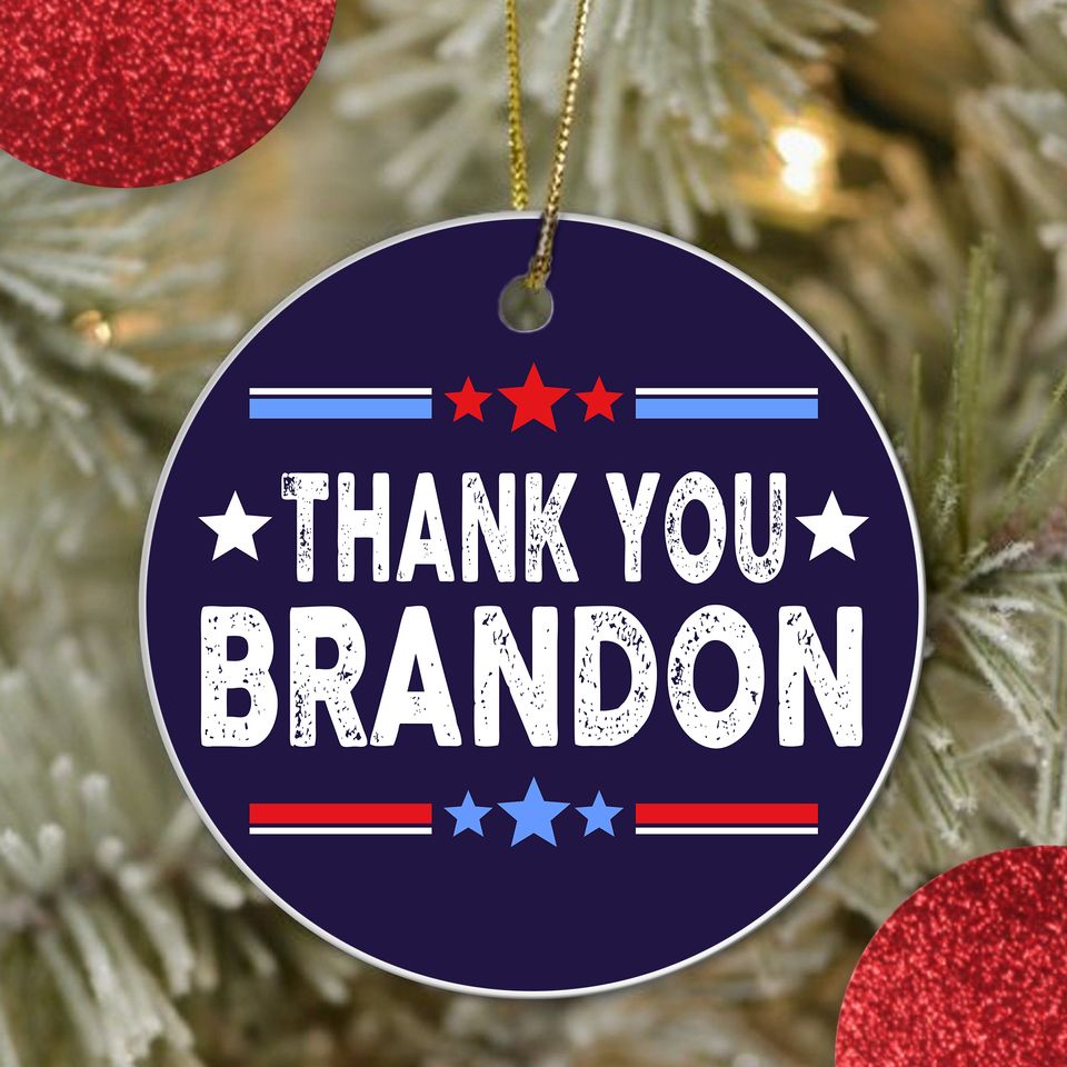 Thank You Brandon Ceramic Circle Ornament