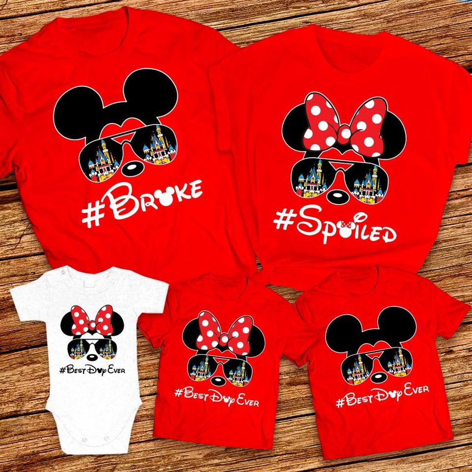 Disney Broke and Spoiled family shirts, Disney world disneyland Custom Matching Family Shirt