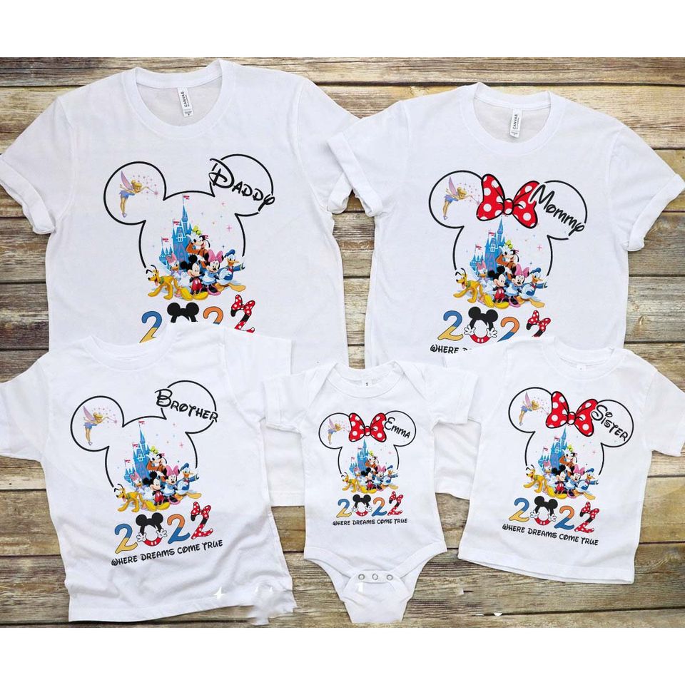 Personalized Disney Castle Family Retro 2022 Disney Mickey Minnie Shirt