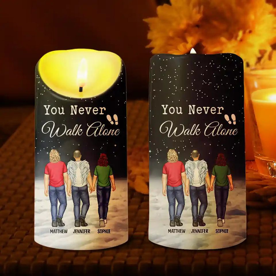          You Never Walk Alone - Personalized Flameless LED Candle       