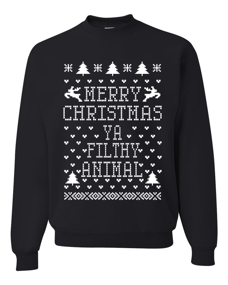 Merry Christmas Ya Filthy Animal Unisex Crewneck Sweatshirt