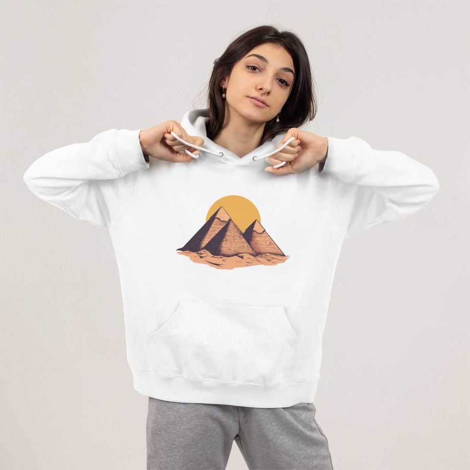 'Pyramids with Sun' Adult Hoodie / Hooded Sweater (HO058619)