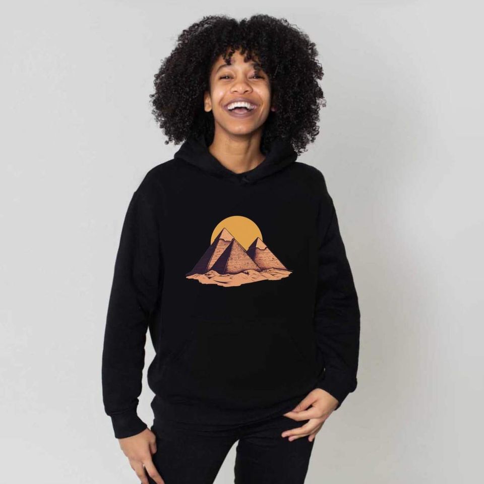 'Pyramids with Sun' Adult Hoodie / Hooded Sweater (HO058619)