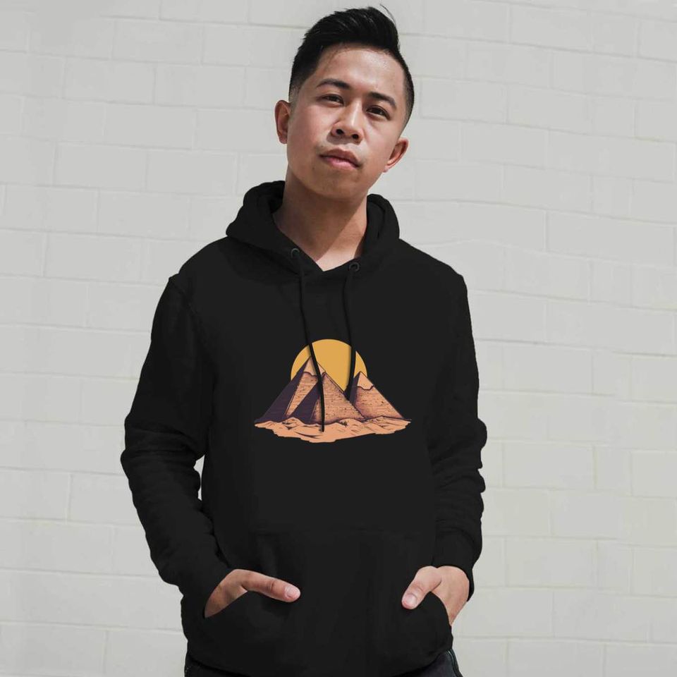 'Pyramids with Sun' Adult Hoodie / Hooded Sweater (HO058619)