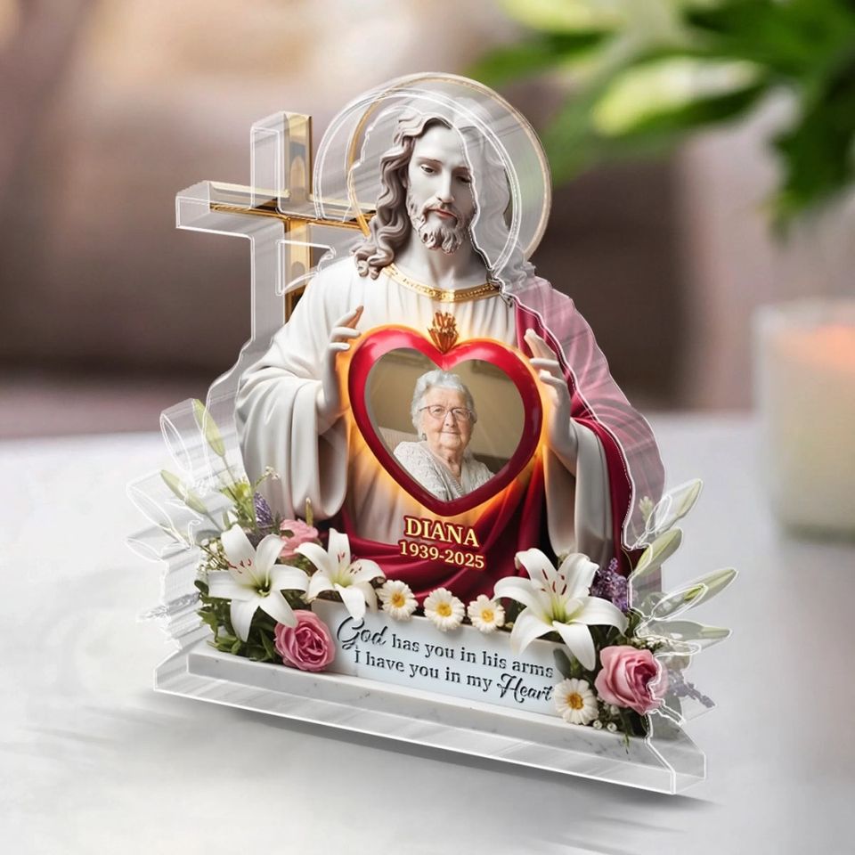 With Angels Now Resting Memorial Personalized Acrylic Plaque