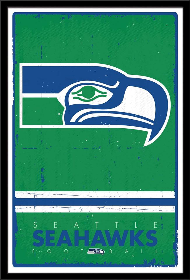 football Seattle Seahawkss - Retro Logo 15 Poster