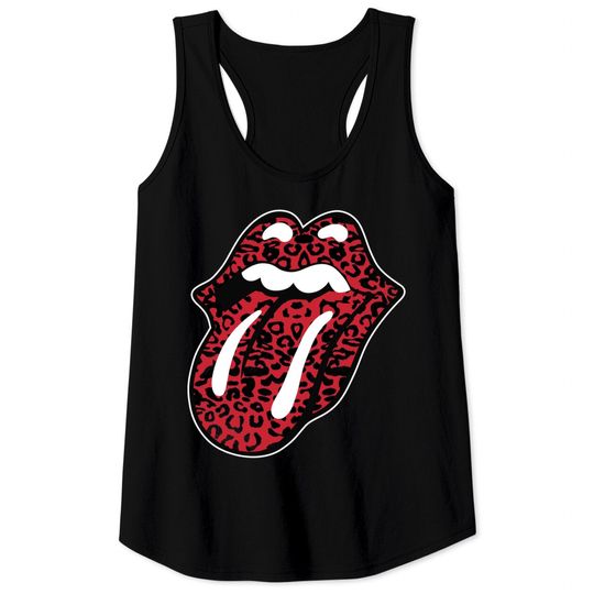 Discover The Rolling Stones Leopard Tongue Tank Tops