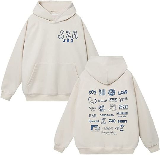 Discover SZA SOS 2 Sided Hoodie, Vintage SZA Full Tracklist Shirt, S.Z.A S.O.S Est 2023 Hoodie