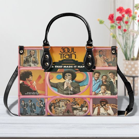 Discover Soul Train Women Leather Handbag, Travel handbag, Gift for fan