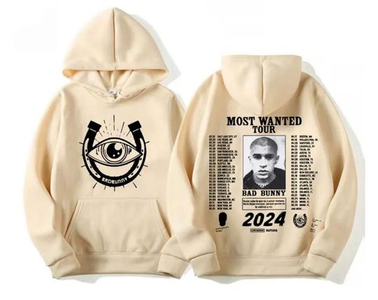 Discover Oversized Hoodie Bad Bunny 2024 Most Wanted Tour