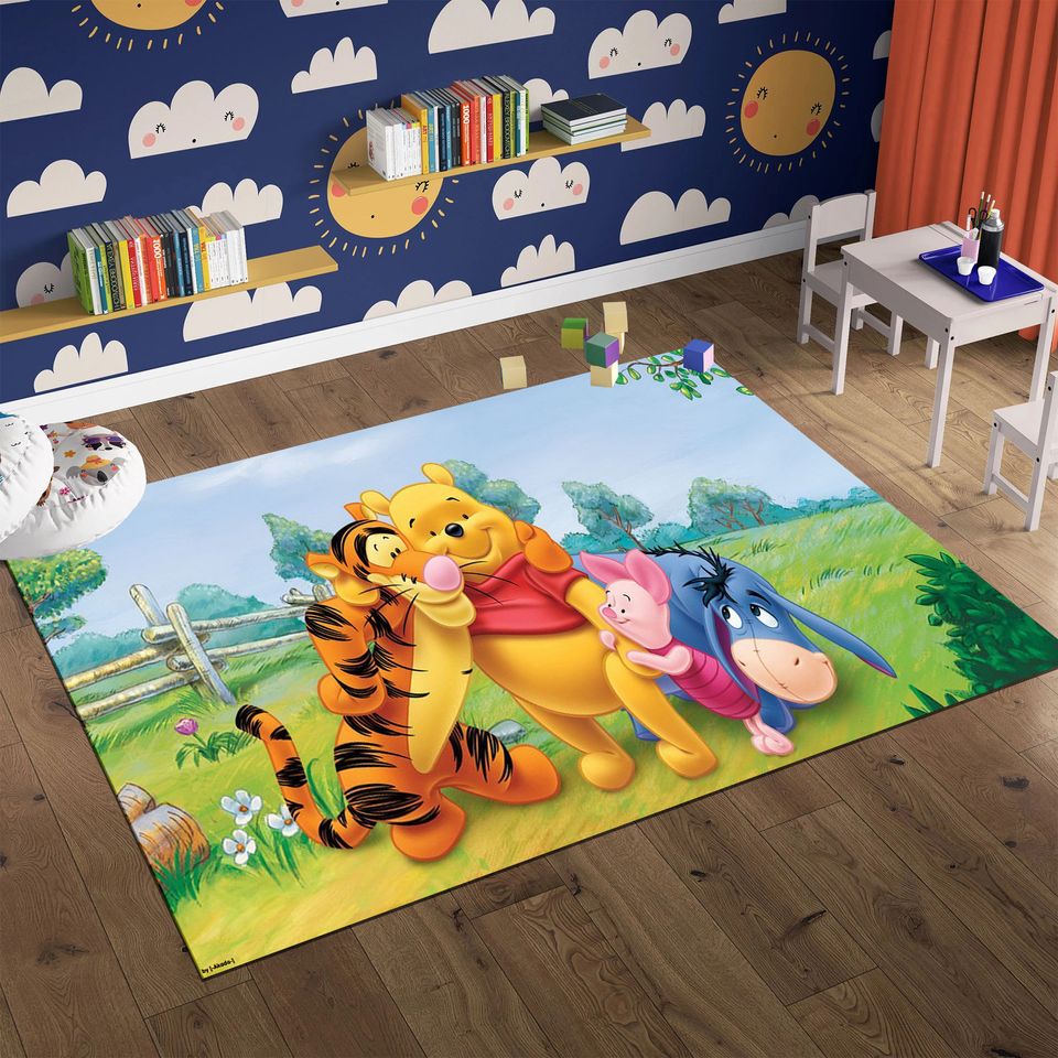 Winnie The Pooh Rug, Child Rug, Cute Rug, Minimalist Rug, Popular Rug ...