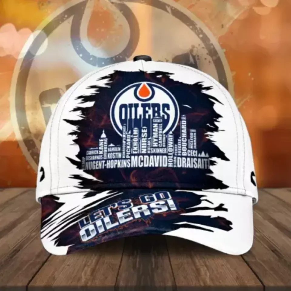 Edmonton Oilers 2024 Champions Baseball Caps AOP, Gift For Fan, Summer ...