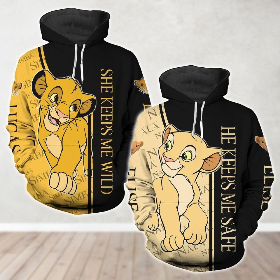 Valentines Simba And Nala Couple Hoodie, Disney Movie Matching Hoodie ...
