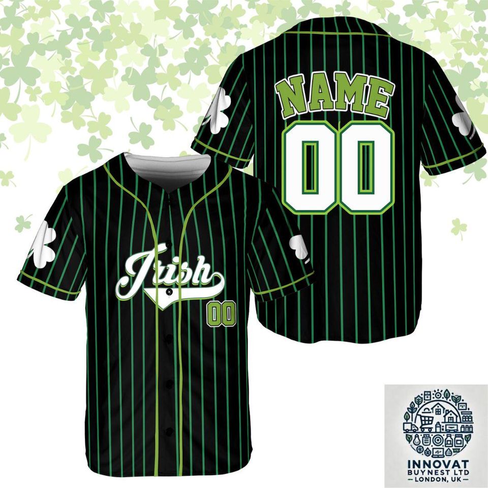 Personalized Name St Patrick's Day Baseball Jersey, Custom Color Lucky ...