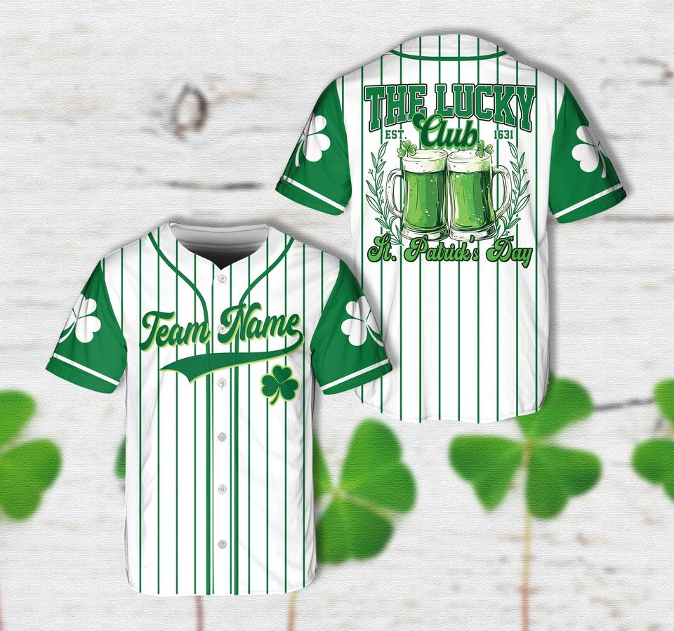 Personalized Name St Patrick's Day Baseball Jersey, Custom Color Lucky ...