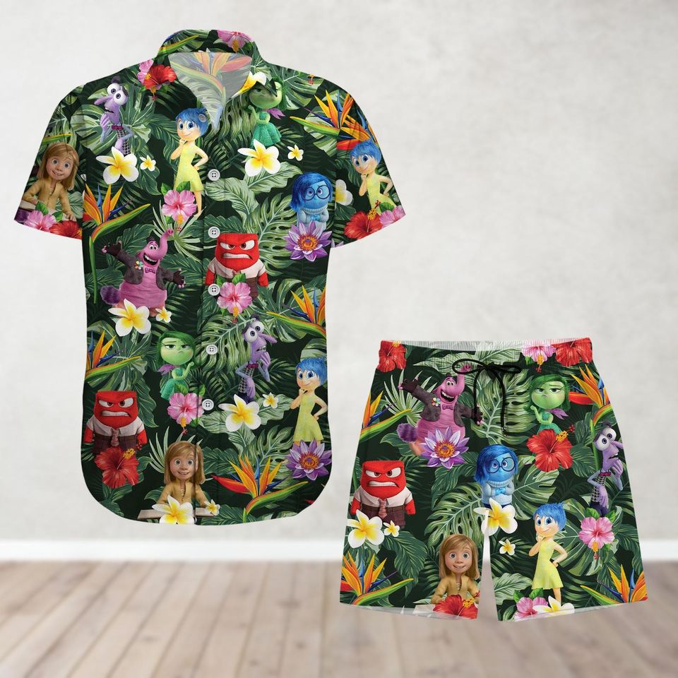 Inside Out Button Shirt And Shorts, It's Okay To Feel, Disney Movie ...